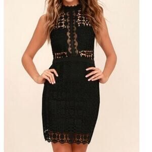 ASTR The Label VIVIAN Sz S Peek-a-Boo Lace Bodycon Dress EUC